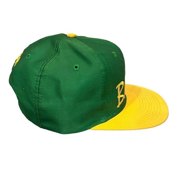 Vintage 80's Baylor Bears Snapback Hat Green & Yellow Unisex Adult - Picture 2 of 3